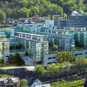 A large building with many windows