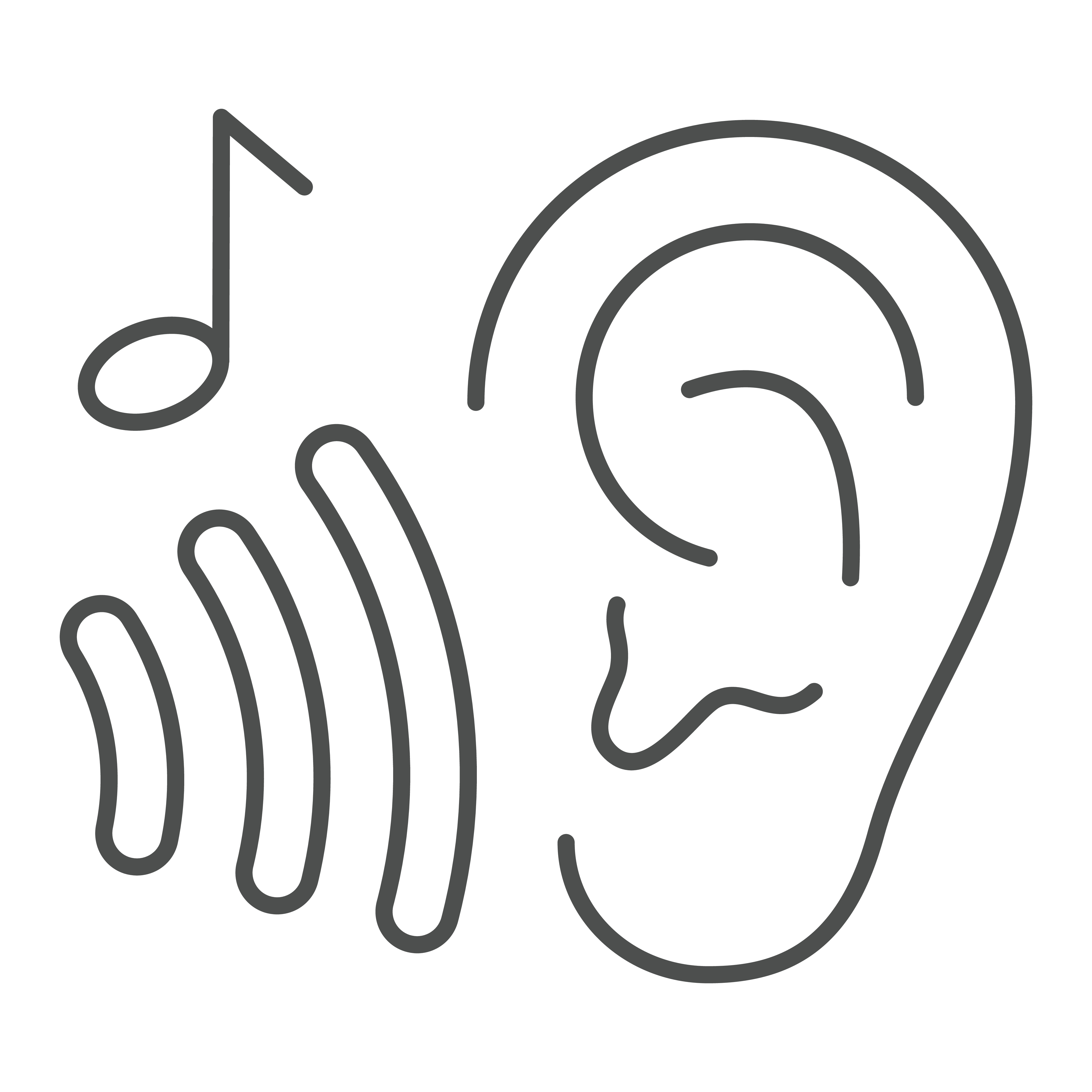 øre med symbol av en note