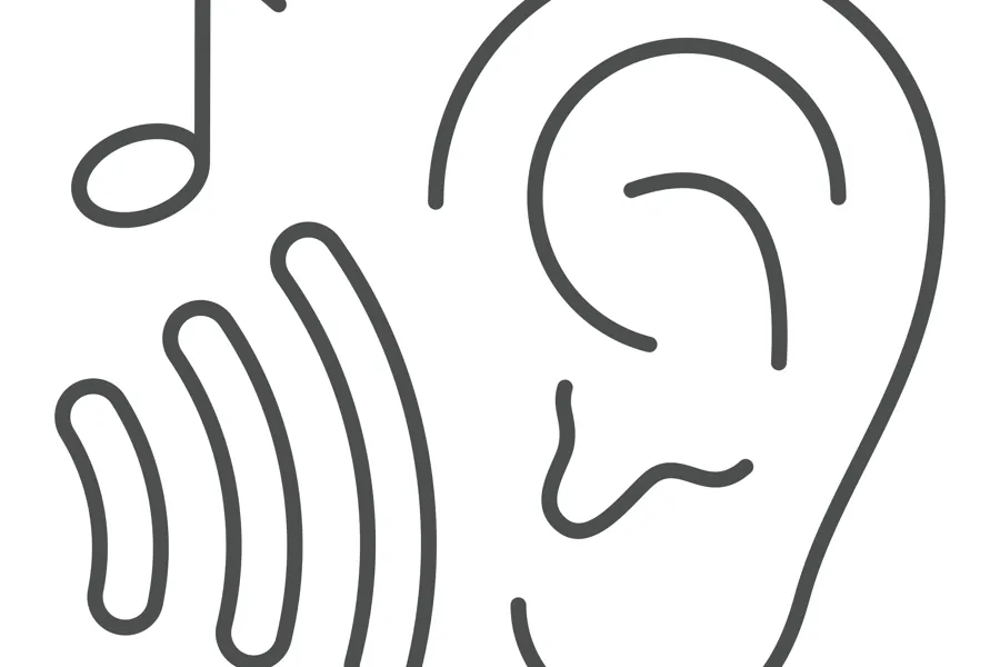 øre med symbol av en note