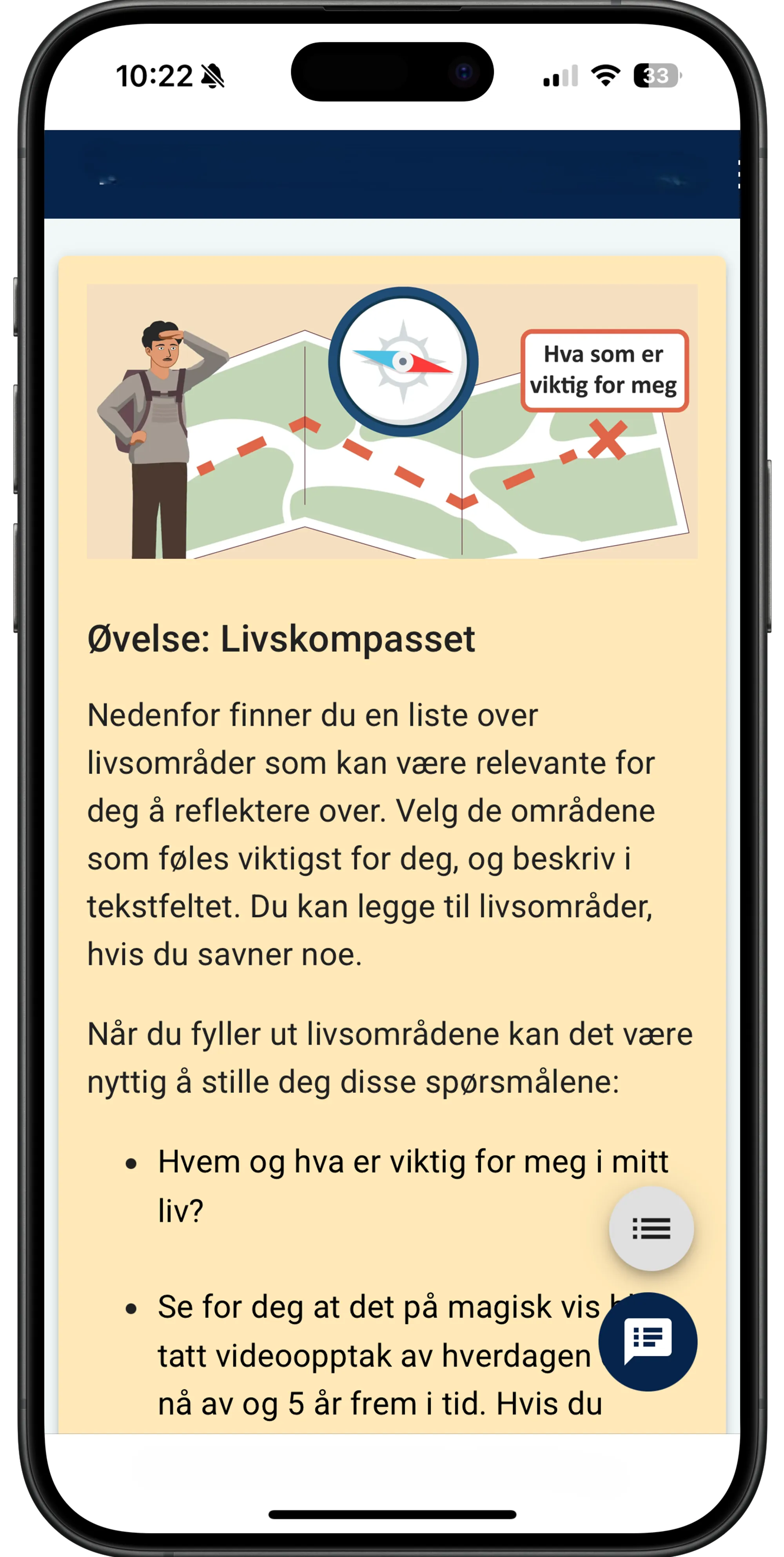 Bilde av skjermen til appen for eBehandling