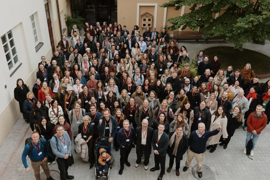 A large group of people posing for a photo