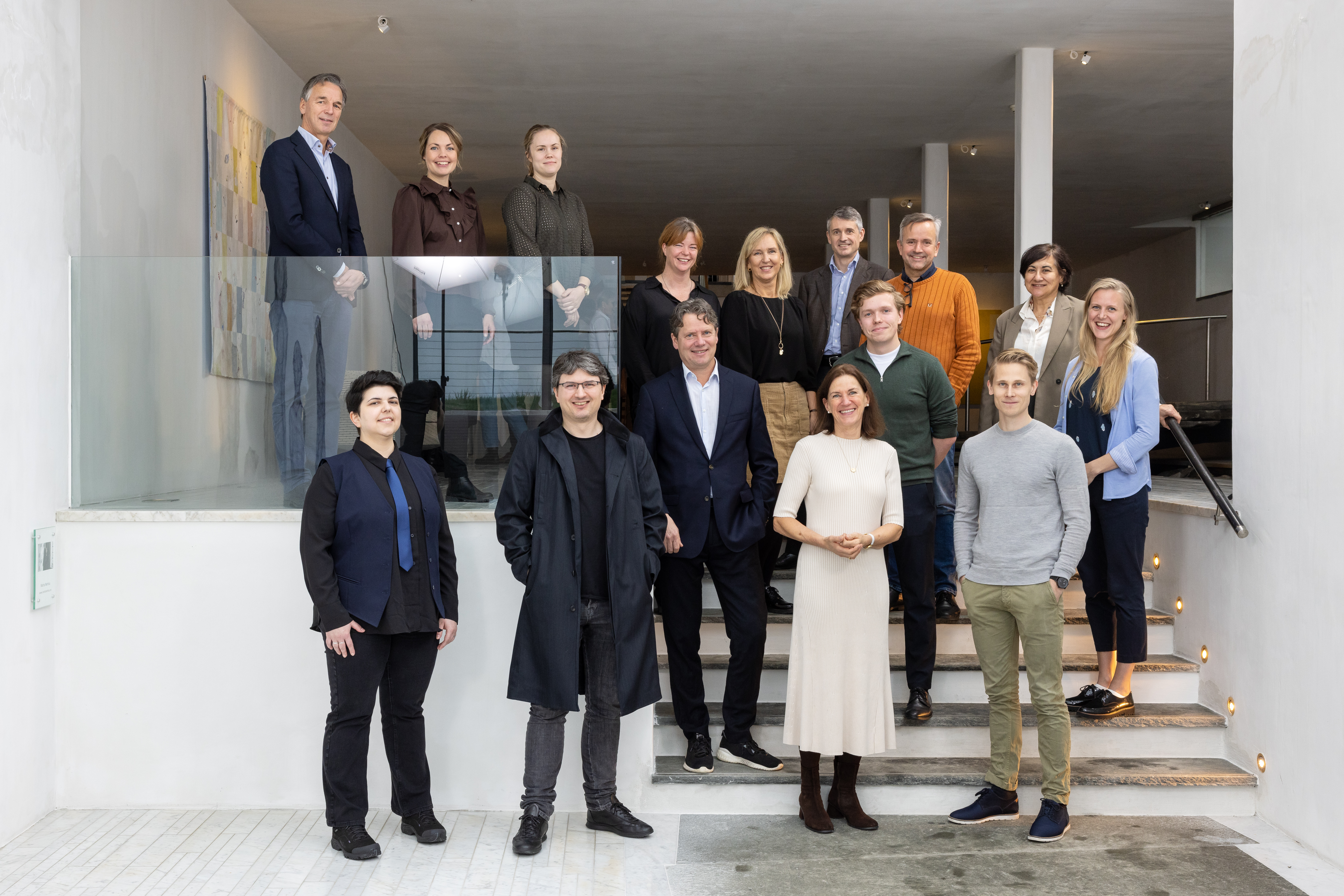 Group photo in a stairs.