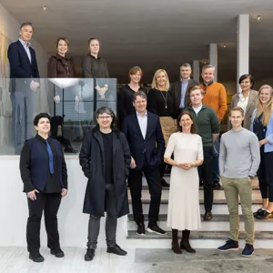 Group photo in a stairs.