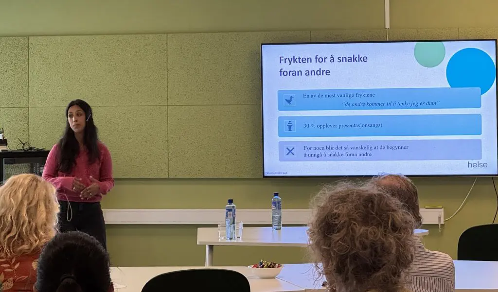 En person som holder en presentasjon