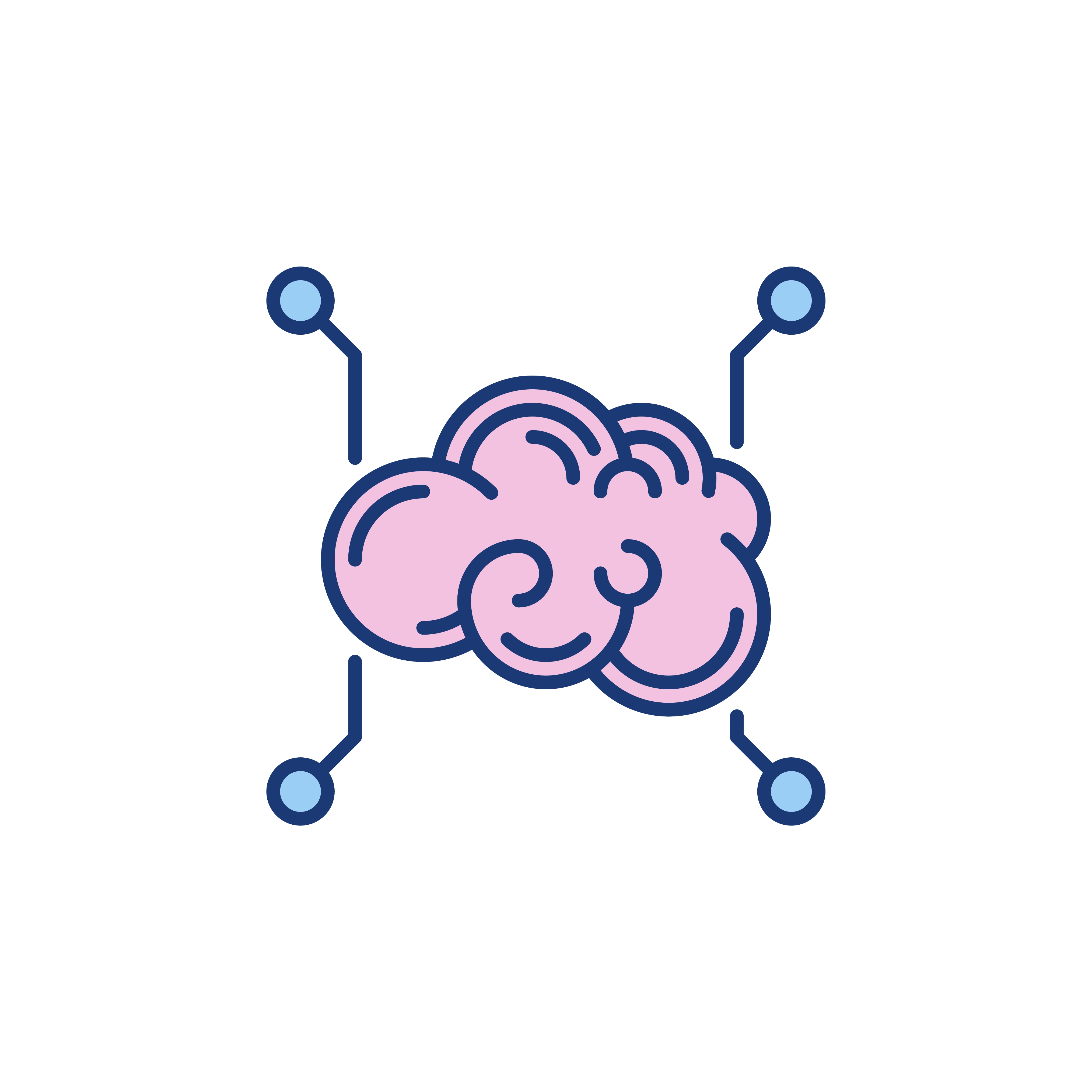 En blå og rød logo