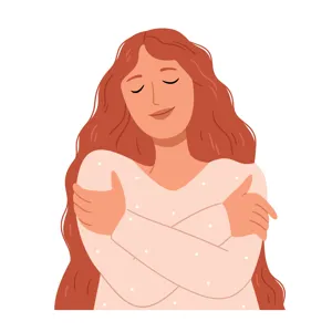 En person som holder hendene sammen